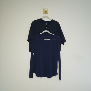 Bundle of Athleta Navy Blue Long Sleeve Old Navy Black Short Sleeve Women Large